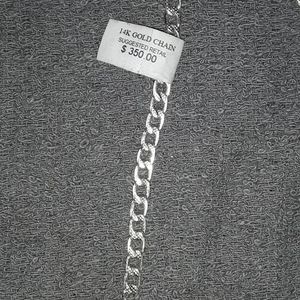 20" 14k white gold diamond cut Figaro chain